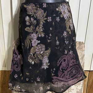 Floral Black and Purple Women's Skirt